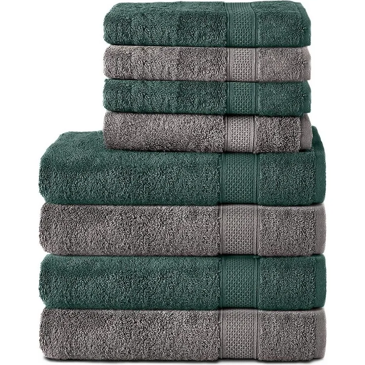 Komfortec Handtuch Set aus 100% Baumwolle, 4 Handtücher 50x100 cm und 4 Badetücher 70x140 cm, Frottee (Packung, 8-St), Duschtücher & Badehandtuch, Weich, Towel, Groß