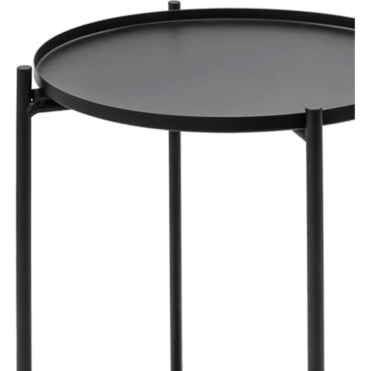Spetebo Beistelltisch Metall schwarz rund mit 2 Ablagen - 48 x 28 cm (Anzahl, 1-St, Stück), Stabil, pflegeleicht und langlebig – Bild 5