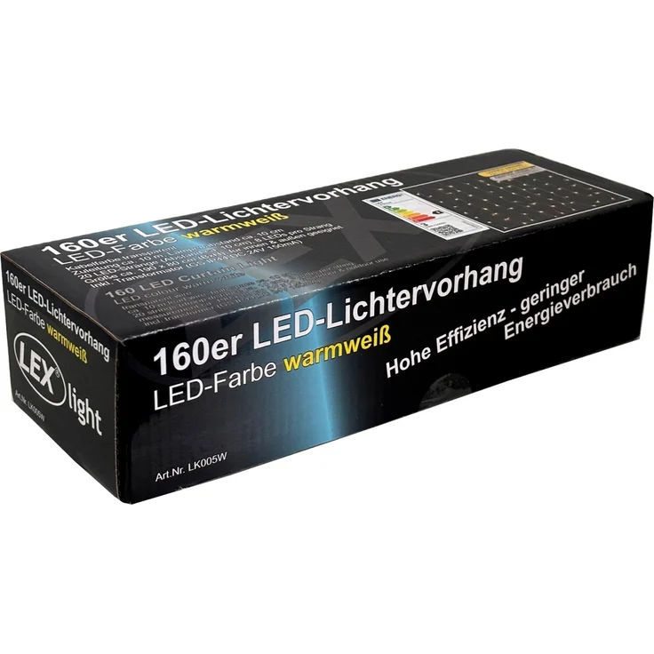 160er LED Lichtervorhang Lichterkette Außen Innen Weihnachtslicht warmweiß – Bild 3