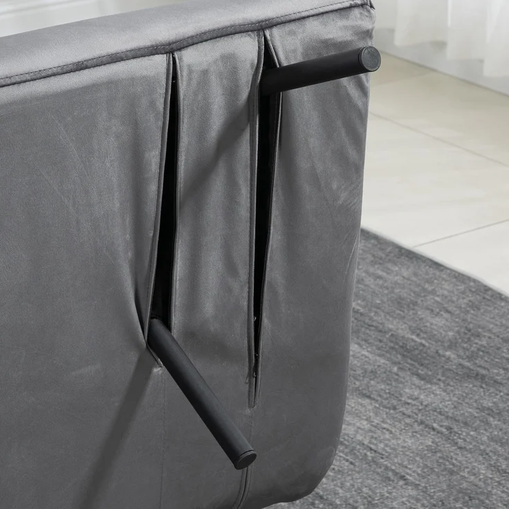 HOMCOM Relaxsessel mit Bettfunktion, Polstersofa mit verstellbarer Rückenlehne, Gästebett, Dunkelgrau, 102 x 73 x 81 cm – Bild 9