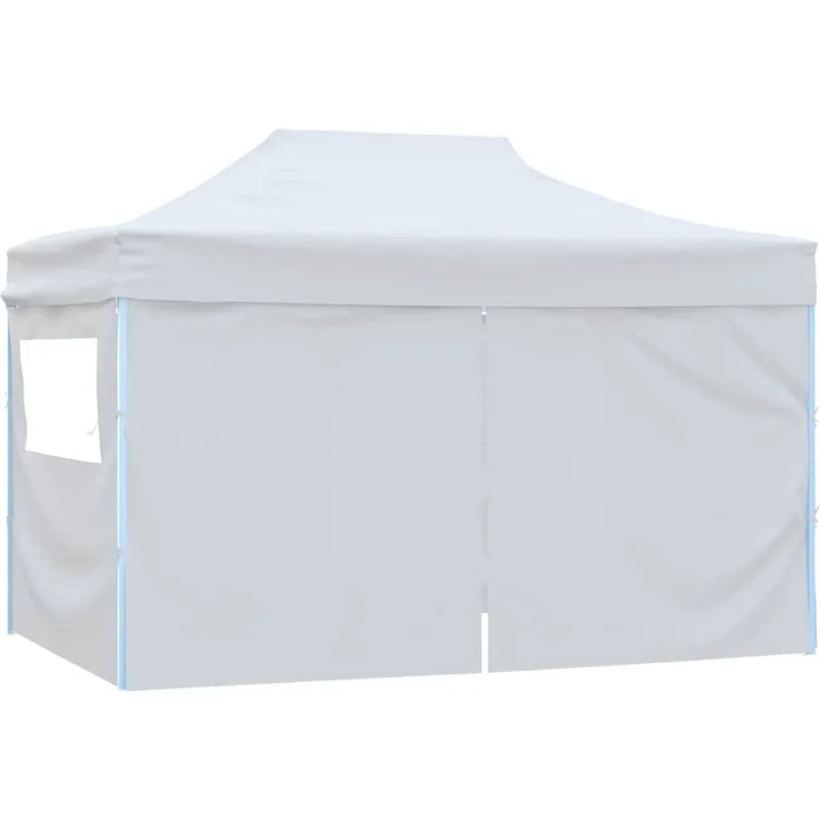 Profi-Partyzelt Faltbar, Gartenzelt mit 4 Seitenwänden 280x410x315 cm Stahl Weiß – Bild 5