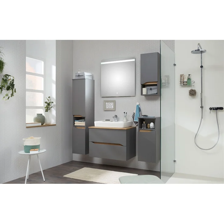 Midischrank Casablanca / Capri , Holzwerkstoff , Grau , 30.00 x 141.00 x 33.00 cm – Bild 7