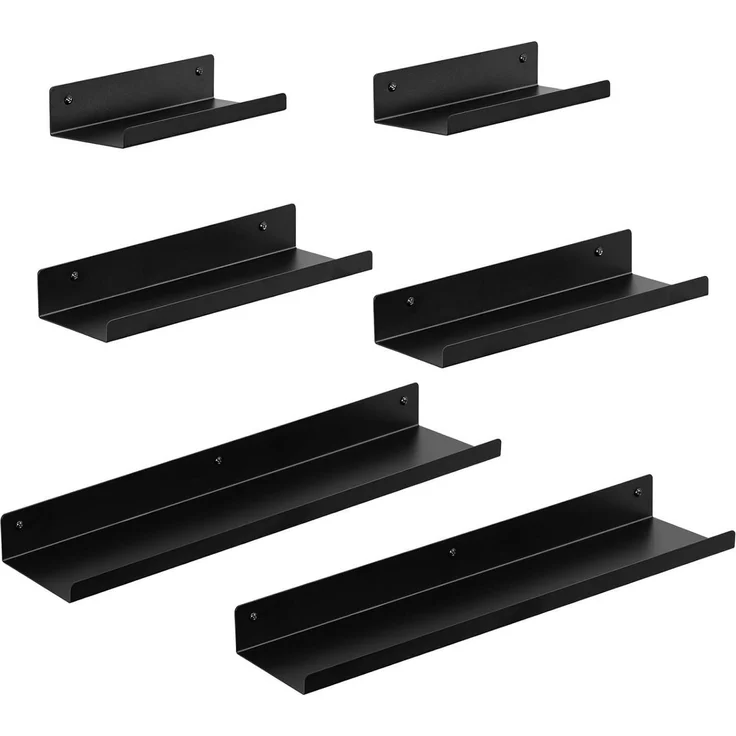 EUGAD Wandregal, 6-tlg, 6er Set, Metall Hängeregal, Bilderleiste – Bild 1