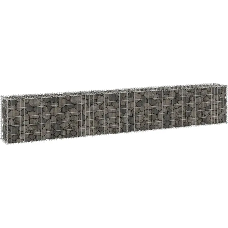 vidaXL Gabionenwand mit Abdeckung Verzinkter Stahl 300 x 30 x 50 cm 147820
