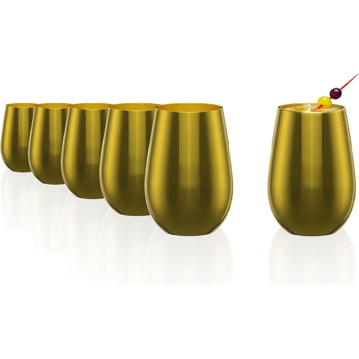 Stölzle Lausitz ELEMENTS Becher 465 ml gold 6er Set - A