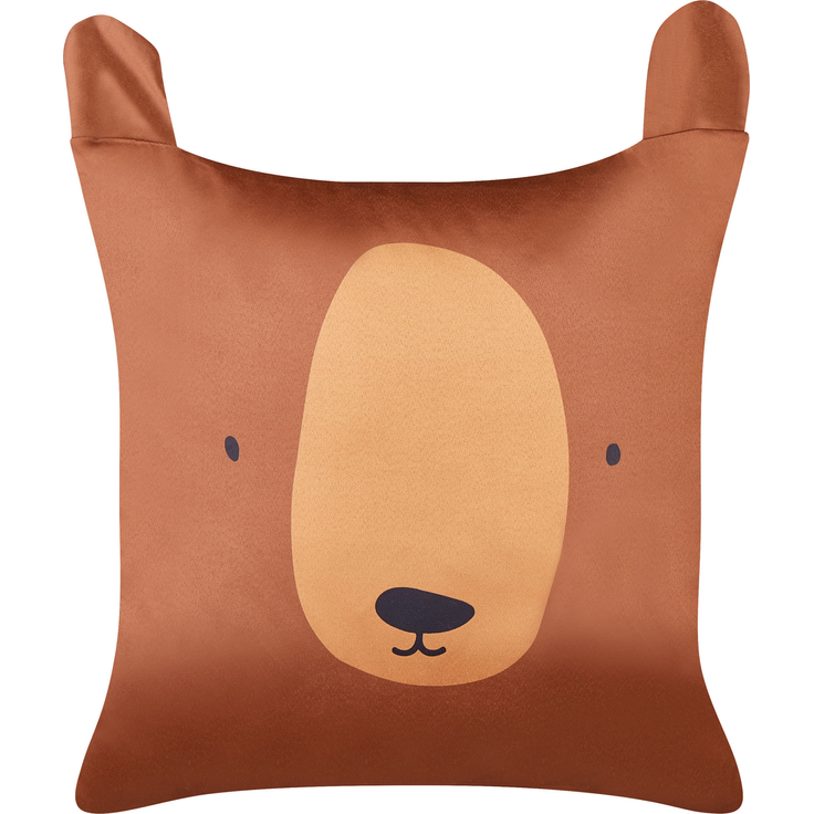Kissen 2er Set Für Kinder Tiermuster TEDDYBEAR Baumwolle 45 x 45 cm Braun – Bild 4