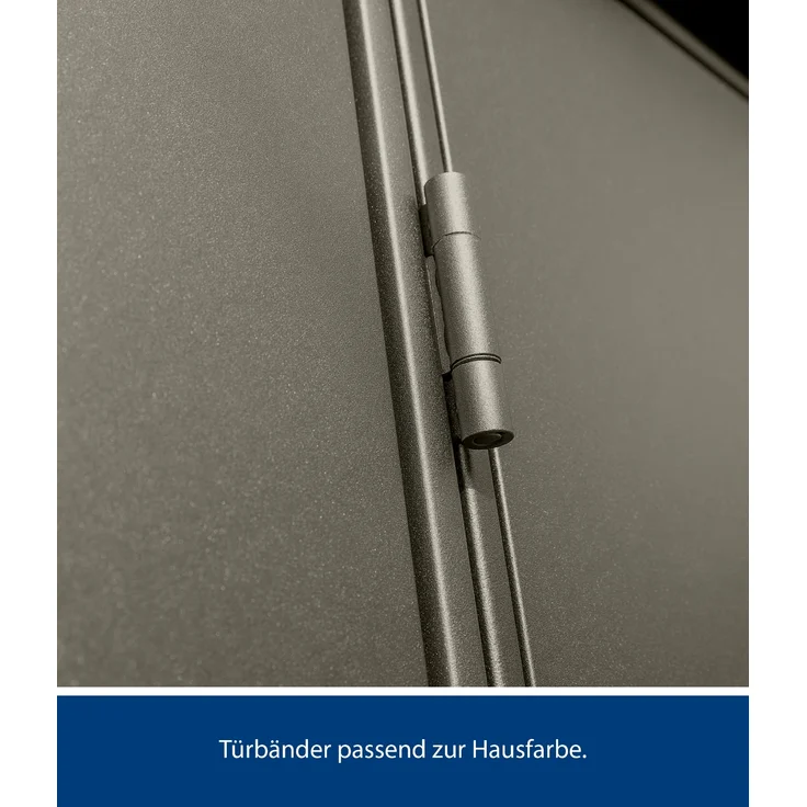 Hörmann Metall-Gerätehaus Berry Modern mit Pultdach Typ 1, 248 x 153 cm, quarzgrau, 3,8 m²,2-flüglige Tür – Bild 4