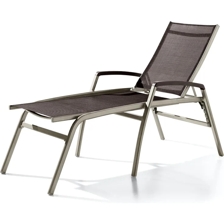 Sieger Bodega Komfort-Stapelrollliege 6 fach verstellbar, Aluminium Champagner 75 x 116 x 194 cm