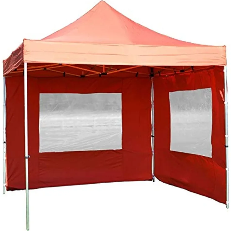 Nexos PROFI Faltpavillon Partyzelt Pavillon 3x3 m mit 2 Seitenteilen - hochwertige Ausführung - wasserdichtes Dach mit PVC-coating - 270 g m² inklusive Tragetasche und Zubehör - Farbe: terracotta Faltpavillon