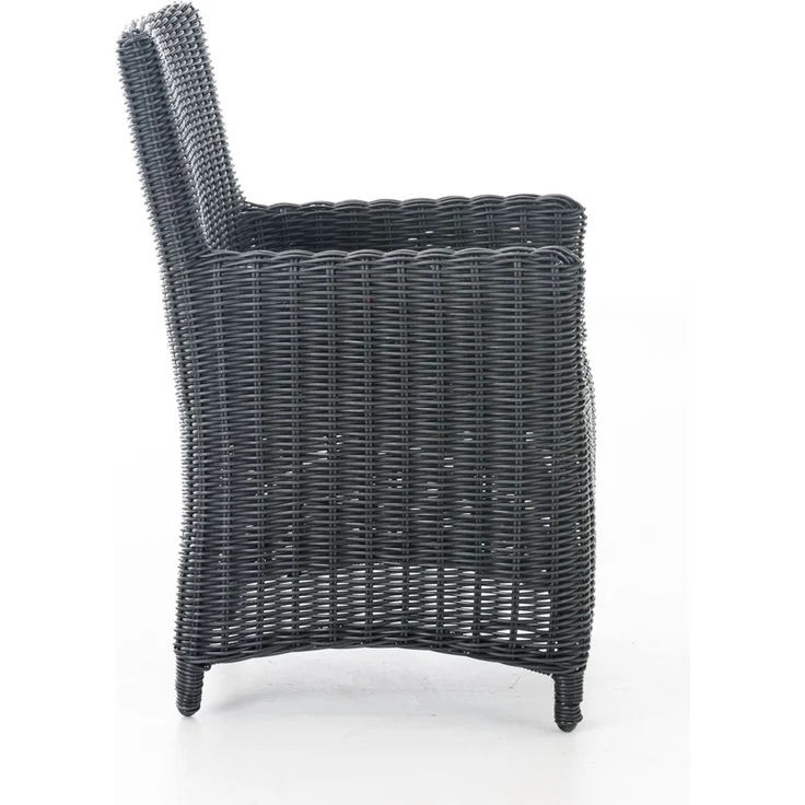 CLP Polyrattan Gartenstuhl Fontana 5mm,schwarz eisengrau – Bild 6