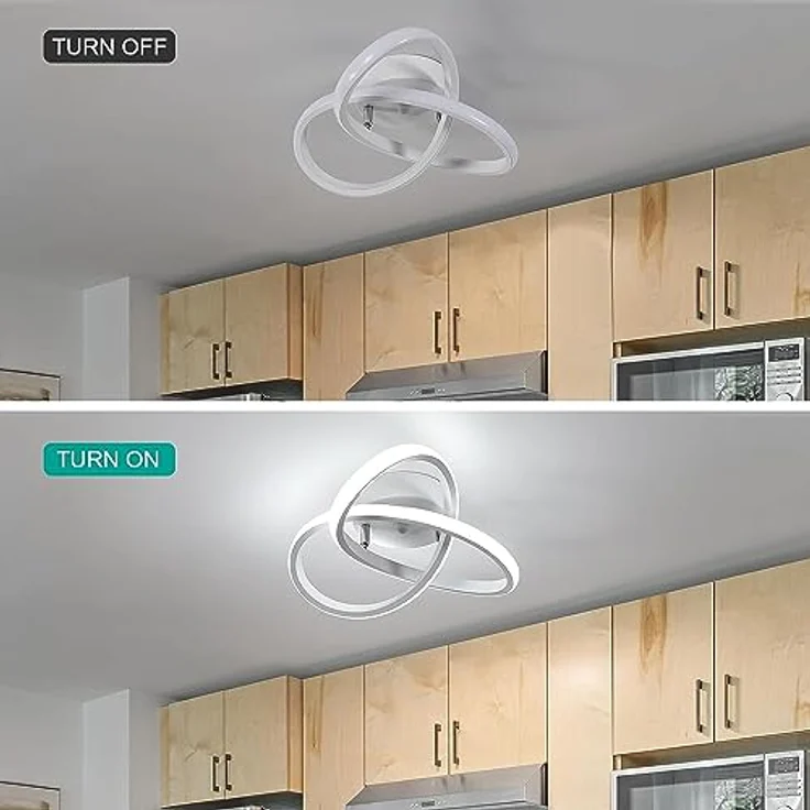 Comely LED Deckenleuchte Modern Design Schlafzimmerlampe Decke, Weiß, 30W 3300LM, für Schlafzimmer, Küche, Balkon, Korridor, Büro, Flur – Bild 6