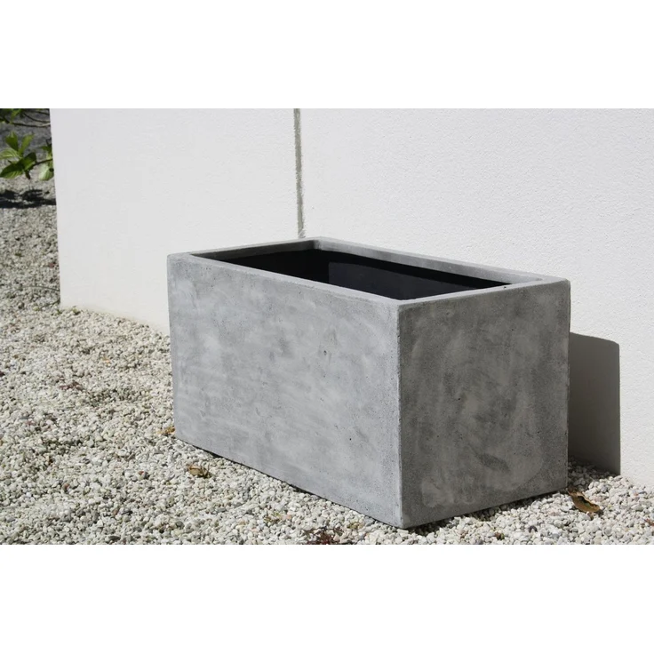 VIVANNO Pflanzkübel Pflanzkübel Pflanztrog Fiberglas Graphitgrau MAXI – Bild 3