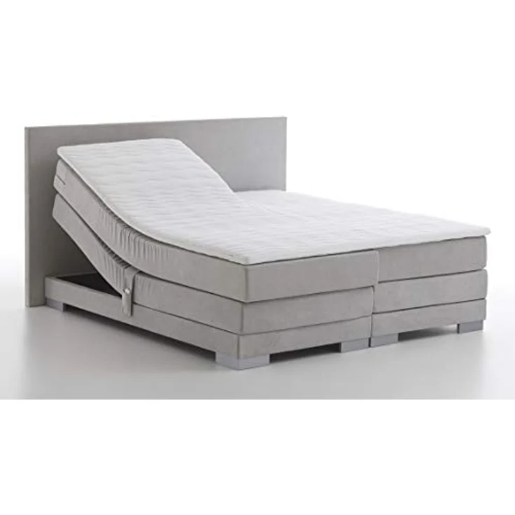 Atlantic Home Collection MONA Boxspringbett mit elektronischer Kopf-und Fußteilverstellung, Härtegrad 3, Hellgrau, 160 x 200 cm – Bild 8