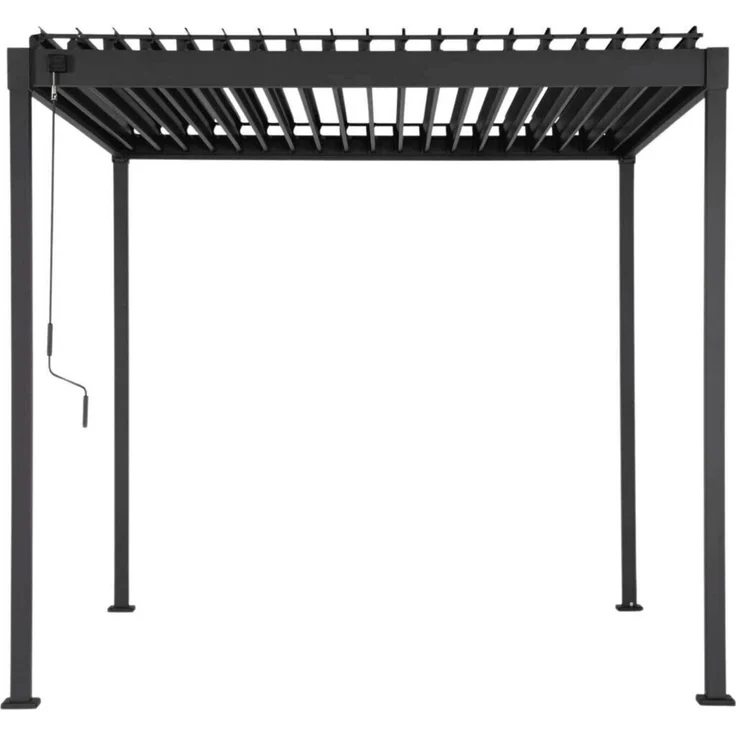 LECO Lamellenpergola FREE, Stahl-Lamellen und Stahlgestell anthrazit, 3x2 m – Bild 1