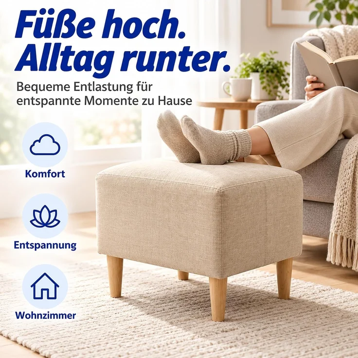 Relaxdays Fußhocker gepolstert – Bild 4