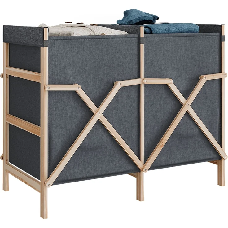 Badschrank für Wäsche Bruno Grau 80 x 64 cm mit 2 Fächern Vicco – Bild 6