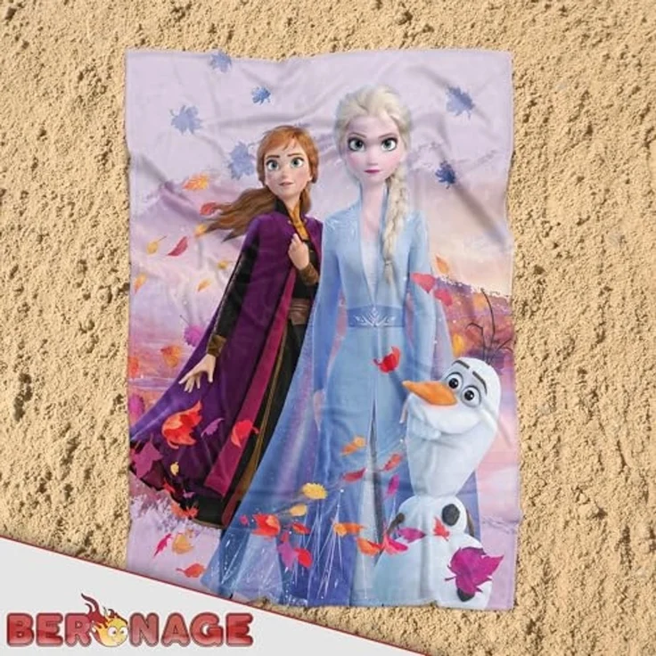 BERONAGE Tagesdecke Frozen Die Eiskönigin Decke Dreamteam 130x170 cm Kuscheldecke, passend zur Bettwäsche, ideal für Sofa, Couch, Bett, Auto, Camping – Bild 5