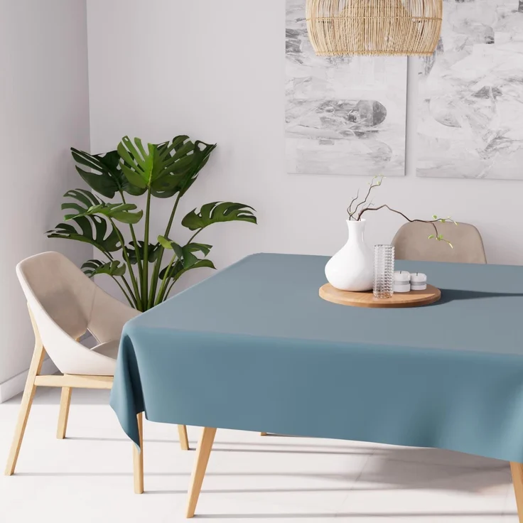 Soleil d'ocre Alix Nappe, Blau, 180x180 cm, Blaun
