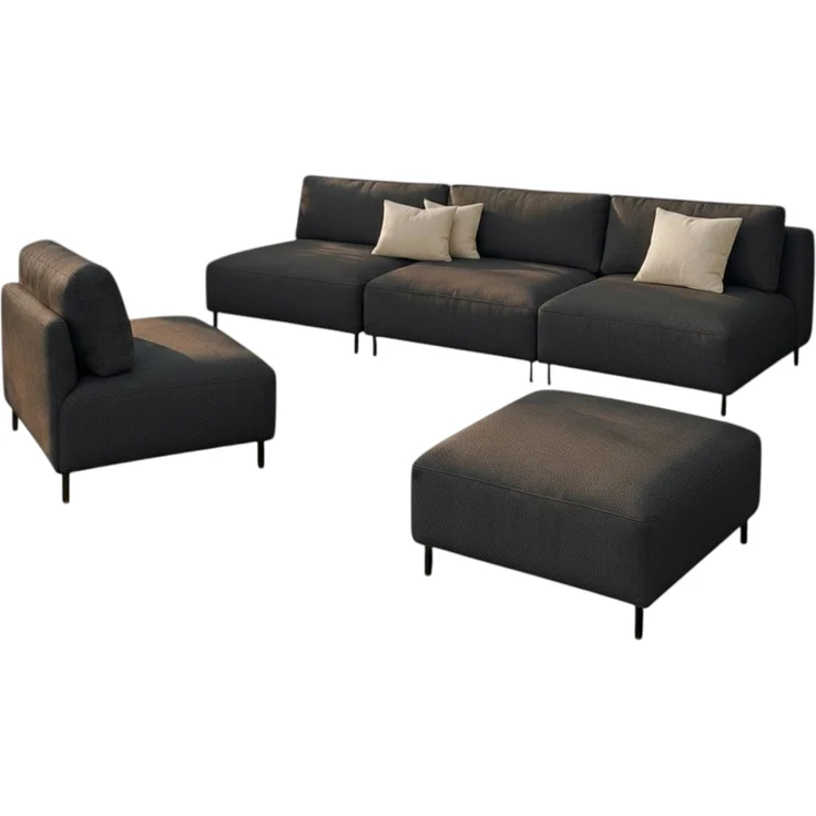 Garten Lounge Set SUN – Outdoor Möbel Set mit Sofa, Sessel und Hocker, UV-beständig und wasserabweisend – Bild 2