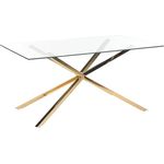 Esstisch CORA 160 cm 90 cm Sicherheitsglas Gold