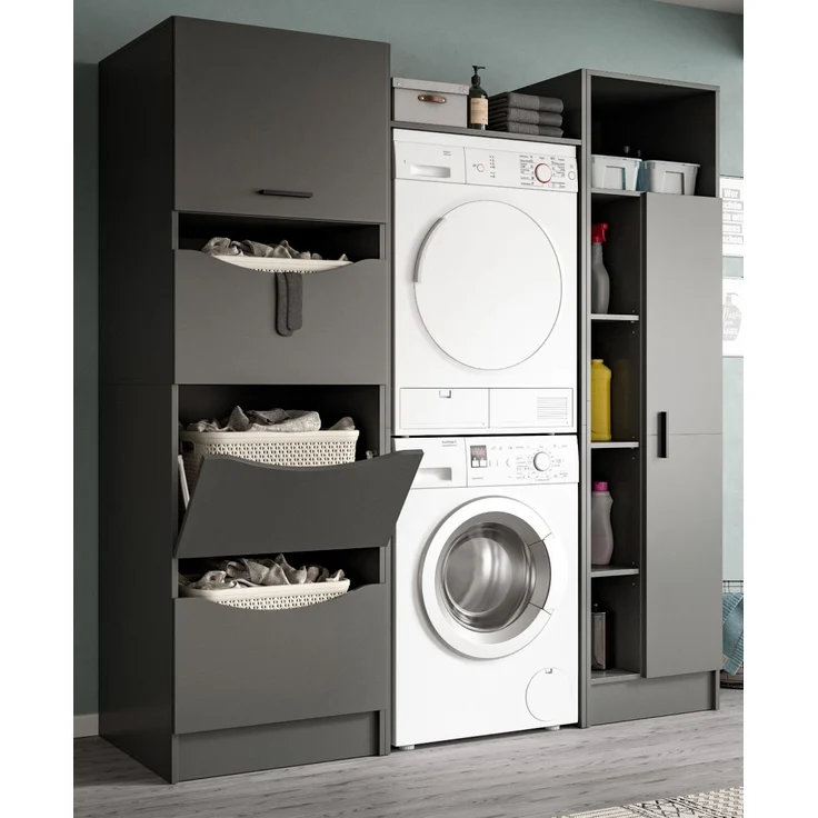 Waschmaschinenumbau Set Flexy in grau 176 x 196 cm – Bild 4