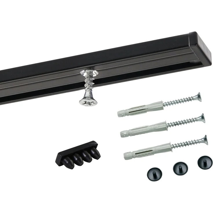 Deco-Raum® Gardinenschiene Minimal | Länge: 170cm | Material: Aluminium | Farbe: Schwarz – Bild 1