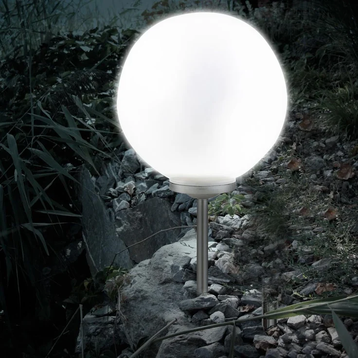 3er Set LED Außen Solarleuchten, Kugel weiß, 15 und 20 cm – Bild 10