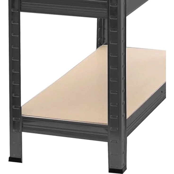 Wiltec Set 2X Schwerlastregal 160 x 60 x 180 cm, 175kg/Ablage, Steckregal schwarz aus Stahl, Lastenregal mit 4 Ablagen, Werkstattregal – Bild 9