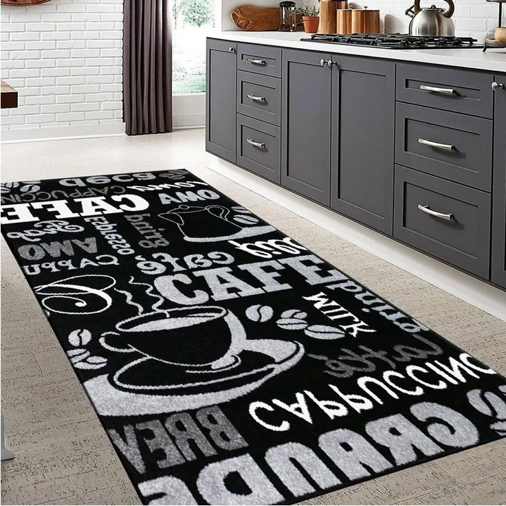 Vimoda Küchenläufer Trendiger Kaffee Teppich, Rechteckig, Höhe: 5 mm, Muster Kaffee, Kaffeetasse, Cappuccino, Küche, Esszimmer, Flur – Bild 4