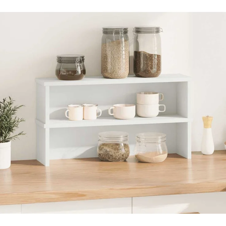 vidaXL Küchenregale Stapelbar 2 Stk. Weiß 60x15x16 cm 860500 – Bild 1