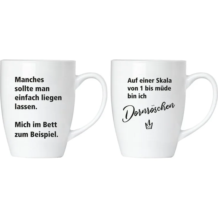 Dornröschen Tassen Set aus Keramik - Grußkarte und Geschenkpackung