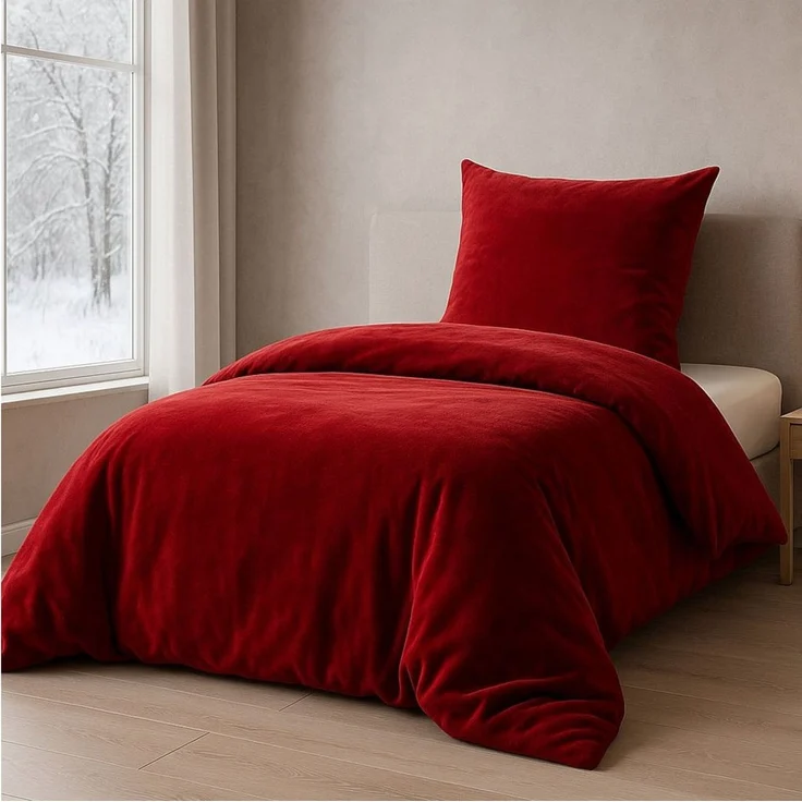 Malika Bettwäsche aus 100% Mikrofaser, 155x220 + 80x80 cm Cashmere Touch, Bordo, Cashmere Touch, 2 teilig, Für Allergiker geeignet, pflegeleicht, angenehm weicher Stoff – Bild 1