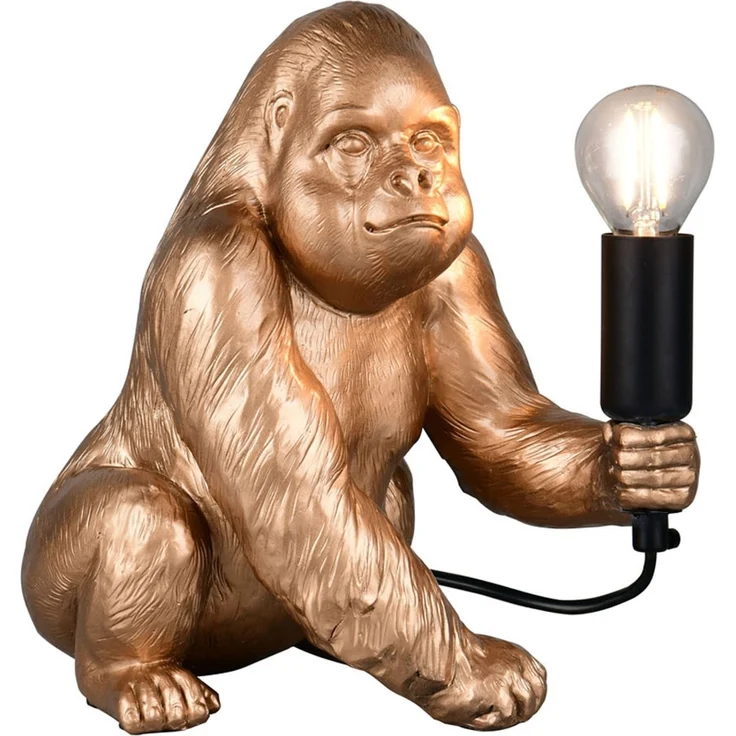 Tischleuchte, Affe, gold, E14, Schnurschalter, H 23 cm – Bild 2