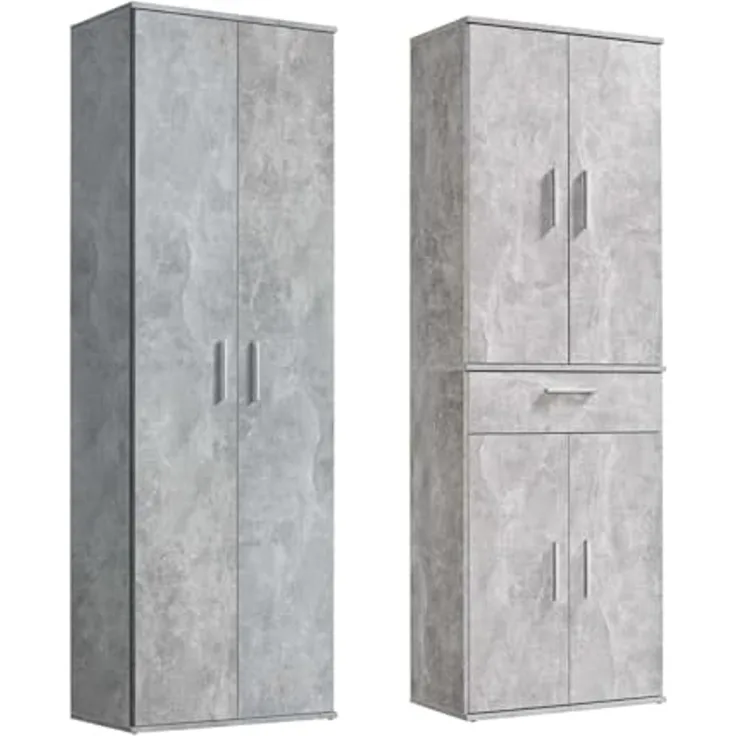mokebo Schrank-Set Die Allzweckwaffe, (2er-Set), Stauraum-Set aus Aktenschrank & Mehrzweckschrank in Grau