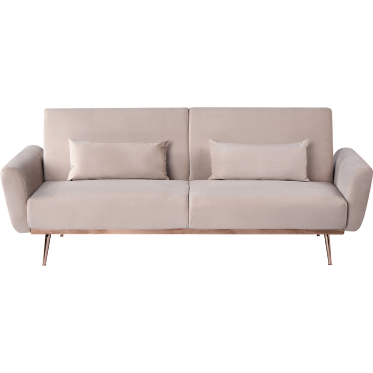 Schlafsofa 3-Sitzer EINA Samtstoff Taupe