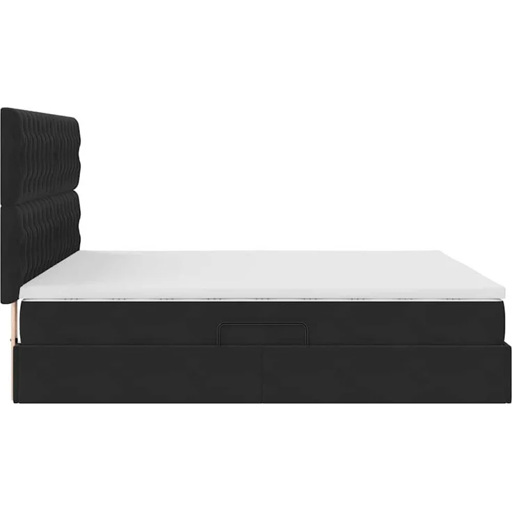 vidaXL Aufbewahrungsbett mit Matratze Schwarz 160 x 200 cm Samt 3372101 – Bild 10