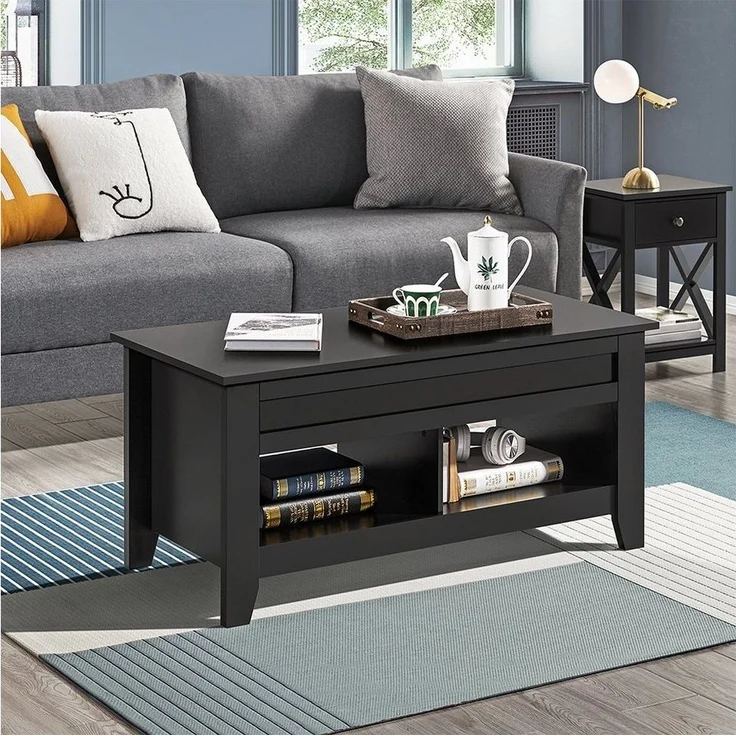 Yaheetech Couchtisch, Kaffeetisch Sofatisch mit Höhenverstellbarer Platte – Bild 2