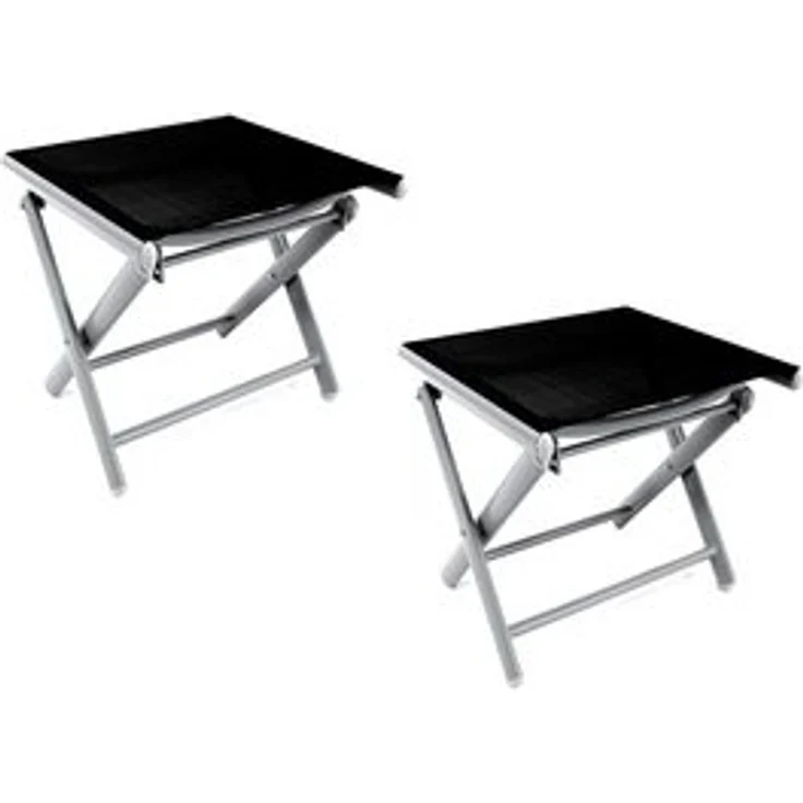 2'er Set Garten Klapphocker / Fußhocker Aluminium - Textilen – Bild 6