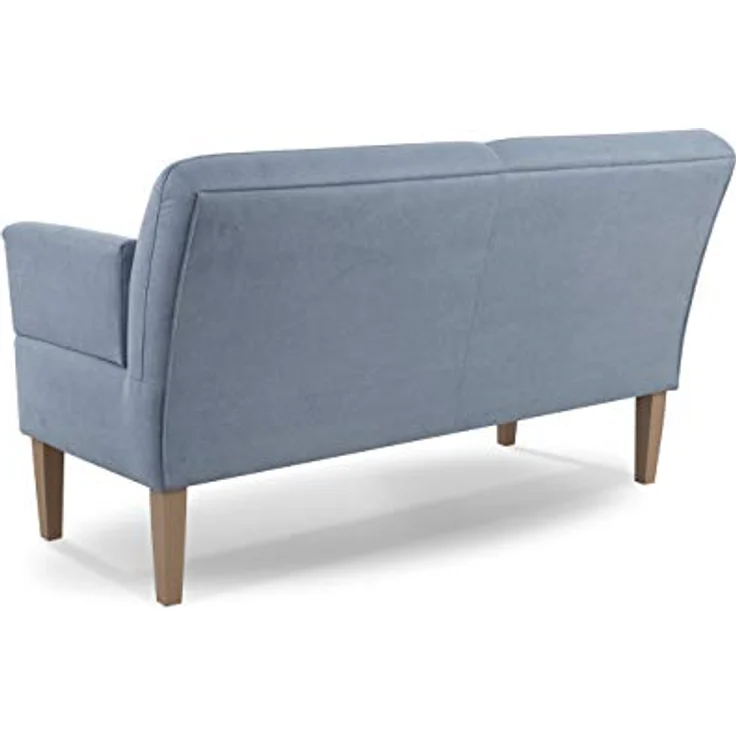 CAVADORE 2,5-Sitzer Küchensofa Kira / Sitzbank für Küche, Esszimmer oder Wohnküche inkl. Armteilverstellung / Leichte Fleckenentfernung dank Soft Clean / 168 x 94 x 81 / Flachgewebe: Hellblau – Bild 6