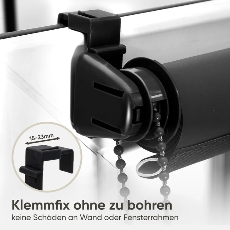Sekey Seitenzugrollo Verdunkelung ohne Bohren Blickdicht Schwarz 60x130cm – Bild 6