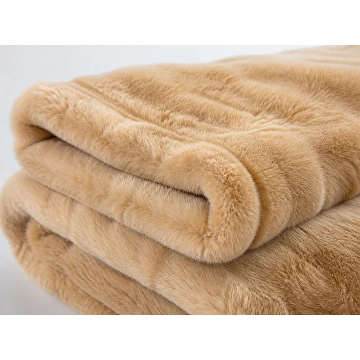 Kuscheldecke aus Flanell, weich und wärmend, Braun, 1 x 1.6 m – Bild 3