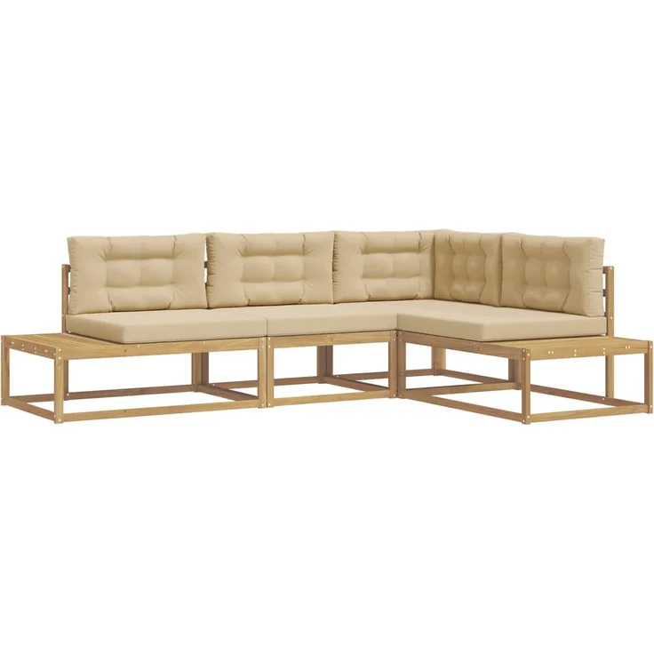 vidaXL Outdoor-Sofagarnitur 4 stk. 4-Sitzer Polyester Weiß 3387002 – Bild 2