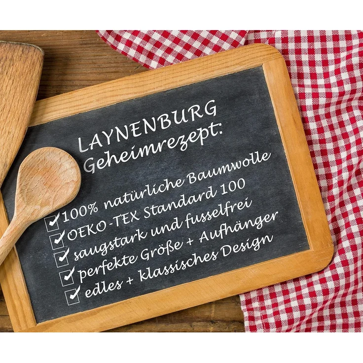 Laynenburg Geschirrtuch 10er Set Premium Geschirrtücher aus Baumwolle 45x65 cm fusselfrei, (10-tlg), Küchentücher fusselfrei & modern Vintage Küchenhandtücher – Bild 6