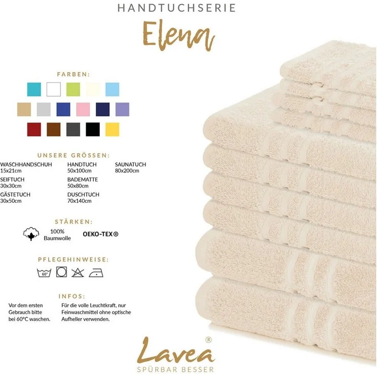 Lavea Badematte 4er Set Badeteppiche Elena Frottee 50x80 cm Badvorleger, 100% Baumwolle, 500 g/m² Frottier, weich & saugstark, pflegeleicht – Bild 2