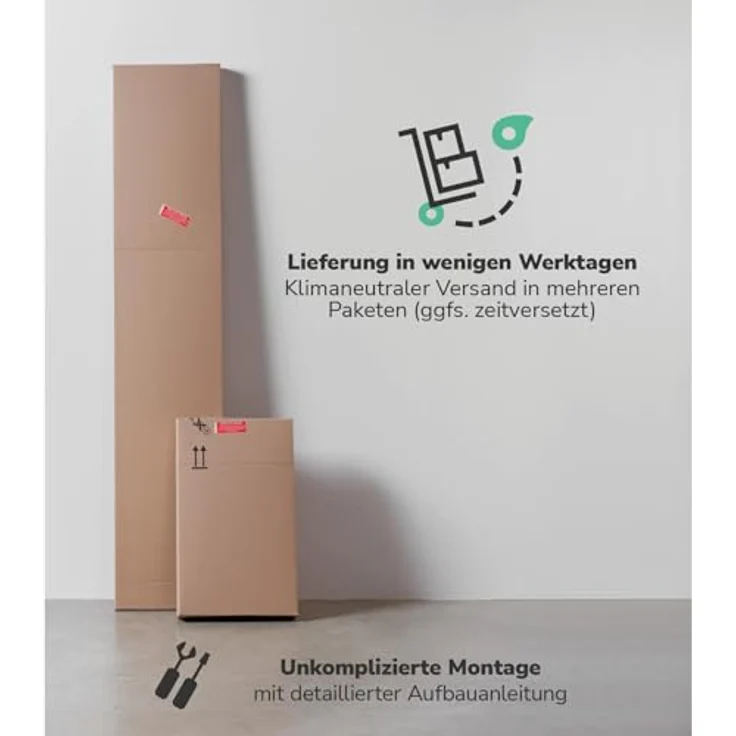 mokebo® Besenschrank 60CM Breite mit Staubsaugerfach 'Der Lange' moderner Mehrzweckschrank in Sonoma Eiche aus Holz, Schrank & Putzschrank | 60 x 180 x 34 (B/H/T in cm) | Braun – Bild 6