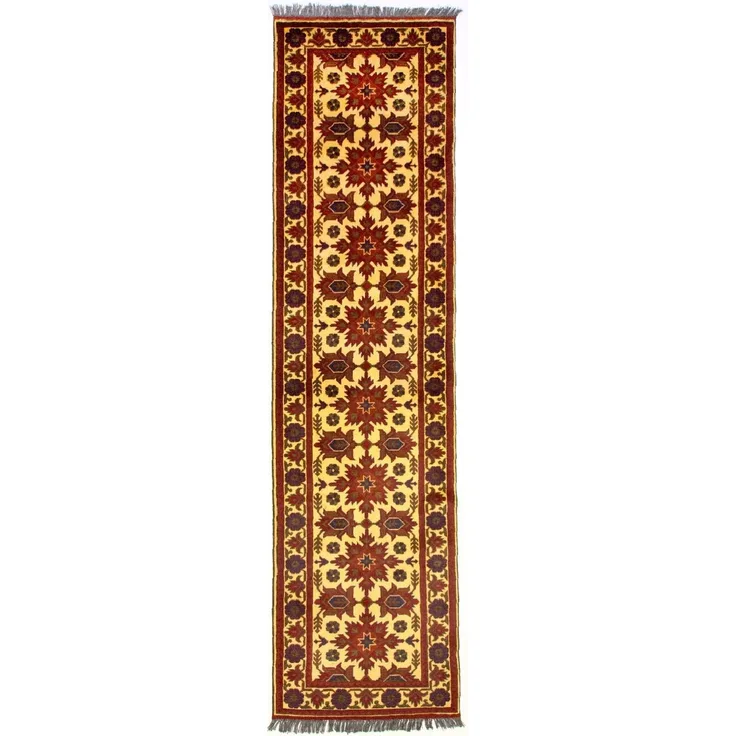 Morgenland Läufer Afghan - Hatschlu - 304 x 80 cm - rot