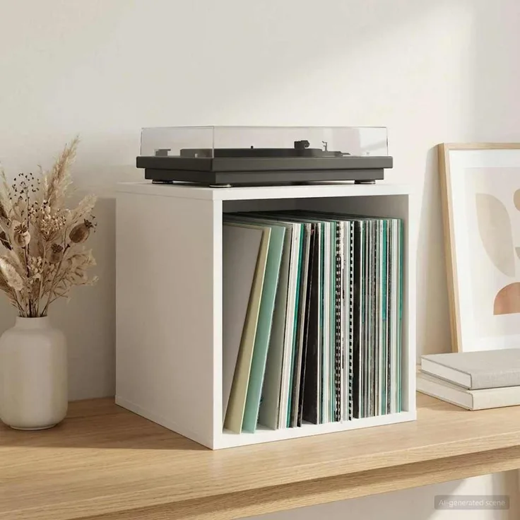 vidaXL Vinyl Album Box 2 stk. Weiß 37 x 36,5 x 38 cm Holzwerkstoff 8012843