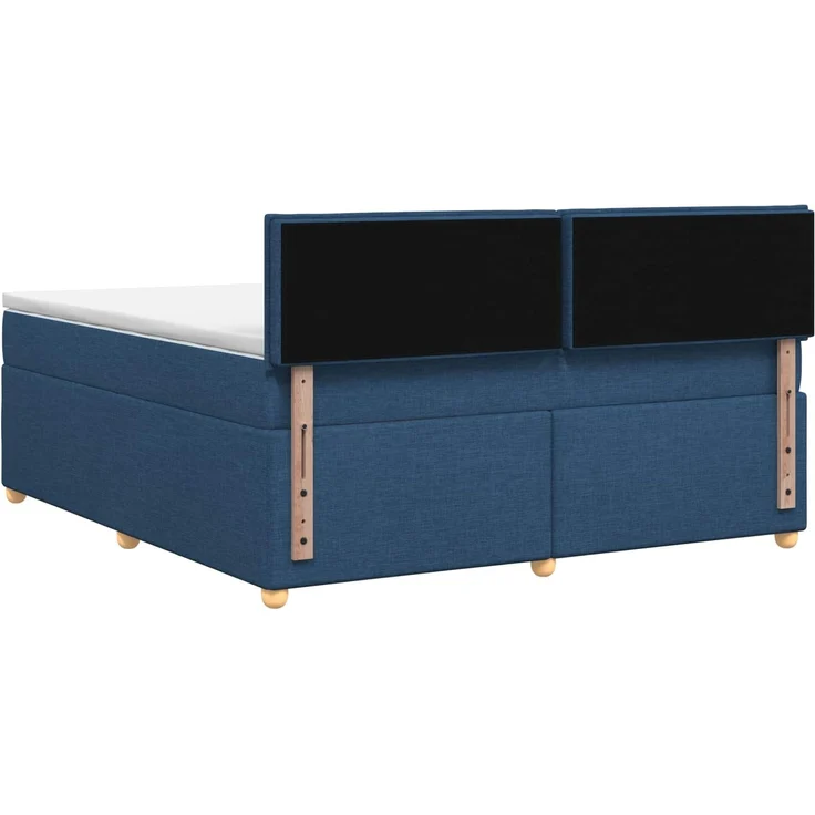 vidaXL Boxspringbett mit Matratze mit Kopfteil Blau 140 x 200 cm Stoff 3452435 – Bild 9