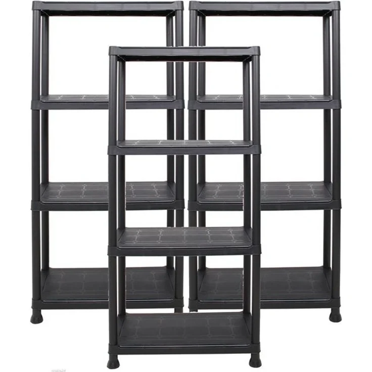 ONDIS24 Steckregal 3x Kunststoffregal, 60 x 30 x 131 (H) cm, 4 Böden, Schwerlastregal, bis zu 80 kg, Regal, Lagerregal - 3er Pack – Bild 4