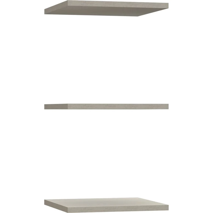 Forte GLENKEEN Einlegeböden 45, Zubehör für GLENKEEN Schränke, 3-er Set, Holzwerkstoff, Textilnachbildung Grau, 42,8 cm breit x 42 cm hoch x 2,2 cm tief